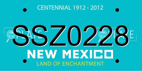 SSZ0228 New Mexico License Plate