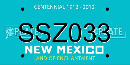 SSZ033 New Mexico License Plate