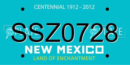 SSZ0728 New Mexico License Plate