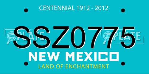 SSZ0775 New Mexico License Plate