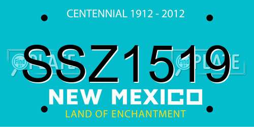 SSZ1519 New Mexico License Plate