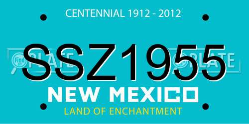 SSZ1955 New Mexico License Plate