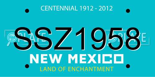 SSZ1958 New Mexico License Plate