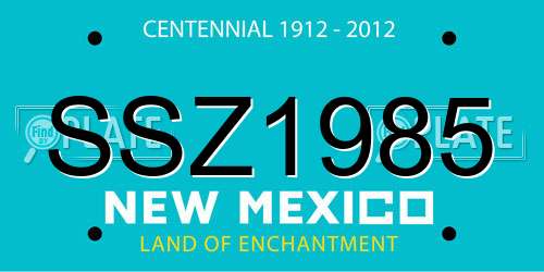 SSZ1985 New Mexico License Plate