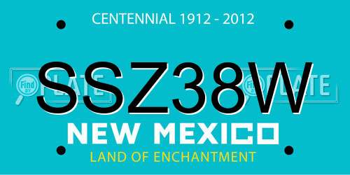 SSZ38W New Mexico License Plate