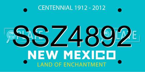 SSZ4892 New Mexico License Plate