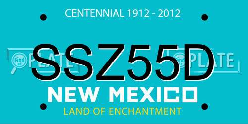 SSZ55D New Mexico License Plate