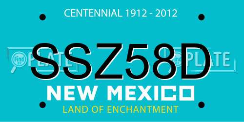 SSZ58D New Mexico License Plate
