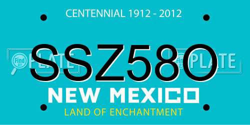 SSZ58O New Mexico License Plate