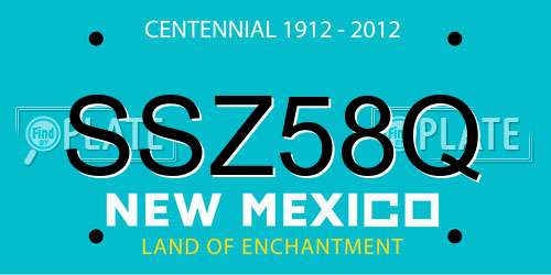 SSZ58Q New Mexico License Plate