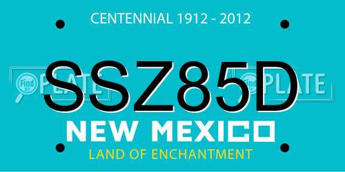 SSZ85D New Mexico License Plate