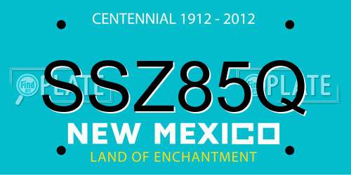 SSZ85Q New Mexico License Plate