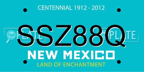 SSZ88Q New Mexico License Plate