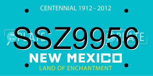 SSZ9956 New Mexico License Plate