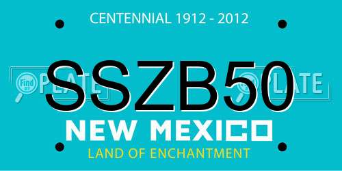 SSZB50 New Mexico License Plate