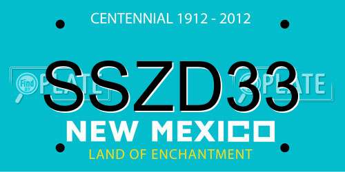 SSZD33 New Mexico License Plate