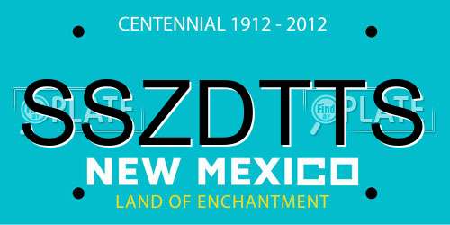 SSZDTTS New Mexico License Plate