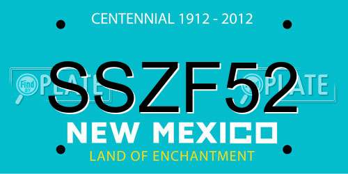 SSZF52 New Mexico License Plate