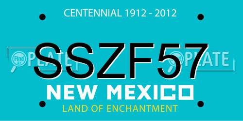 SSZF57 New Mexico License Plate