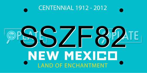 SSZF82 New Mexico License Plate