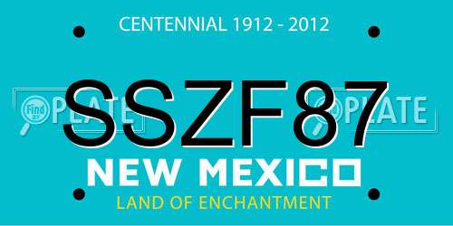 SSZF87 New Mexico License Plate