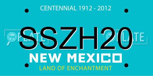SSZH20 New Mexico License Plate