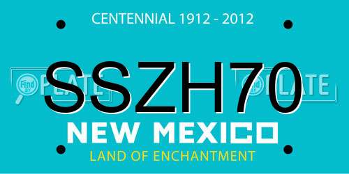 SSZH70 New Mexico License Plate