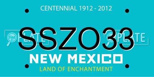 SSZO33 New Mexico License Plate