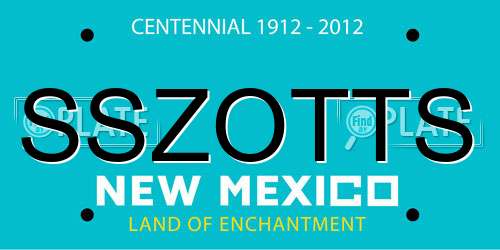 SSZOTTS New Mexico License Plate