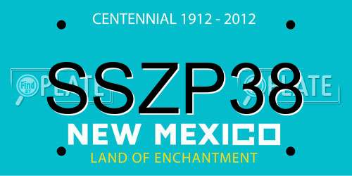 SSZP38 New Mexico License Plate