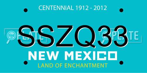 SSZQ33 New Mexico License Plate