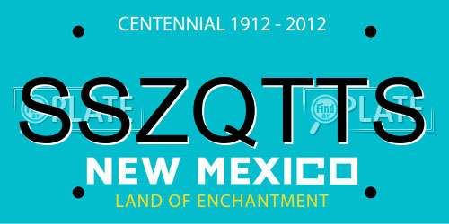 SSZQTTS New Mexico License Plate