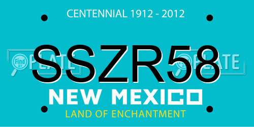 SSZR58 New Mexico License Plate