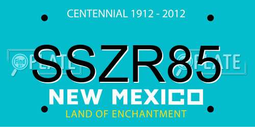 SSZR85 New Mexico License Plate