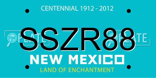 SSZR88 New Mexico License Plate