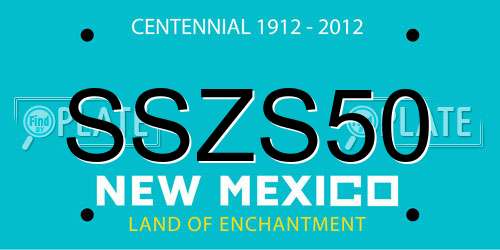 SSZS50 New Mexico License Plate