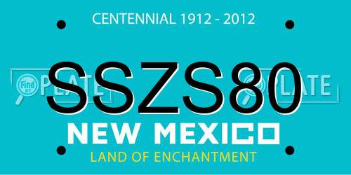 SSZS80 New Mexico License Plate