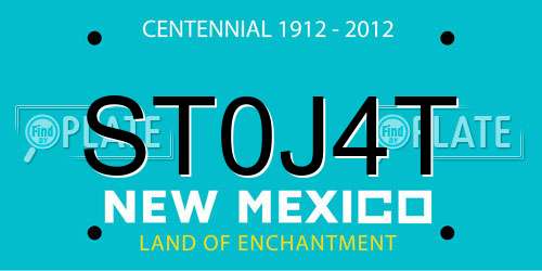 ST0J4T New Mexico License Plate