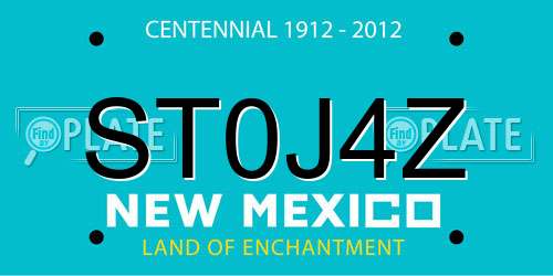 ST0J4Z New Mexico License Plate