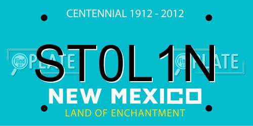 ST0L1N New Mexico License Plate