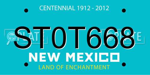 ST0T668 New Mexico License Plate