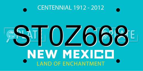 ST0Z668 New Mexico License Plate