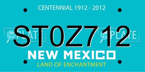 ST0Z712 New Mexico License Plate