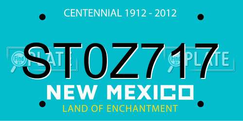 ST0Z717 New Mexico License Plate