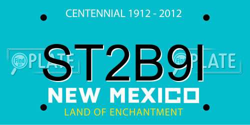 ST2B9I New Mexico License Plate