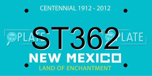 ST362 New Mexico License Plate