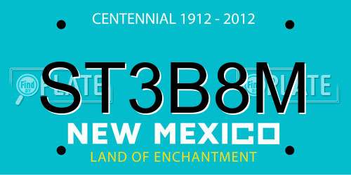 ST3B8M New Mexico License Plate