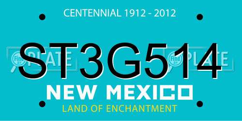 ST3G514 New Mexico License Plate