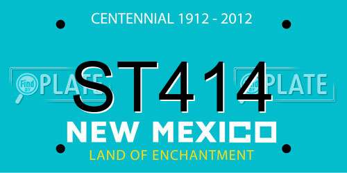 ST414 New Mexico License Plate