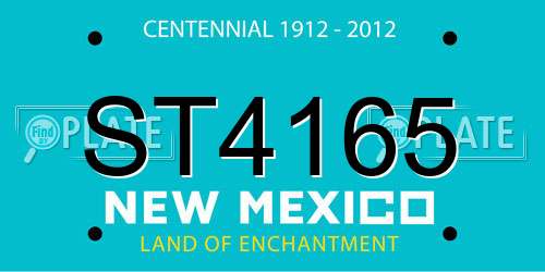 ST4165 New Mexico License Plate